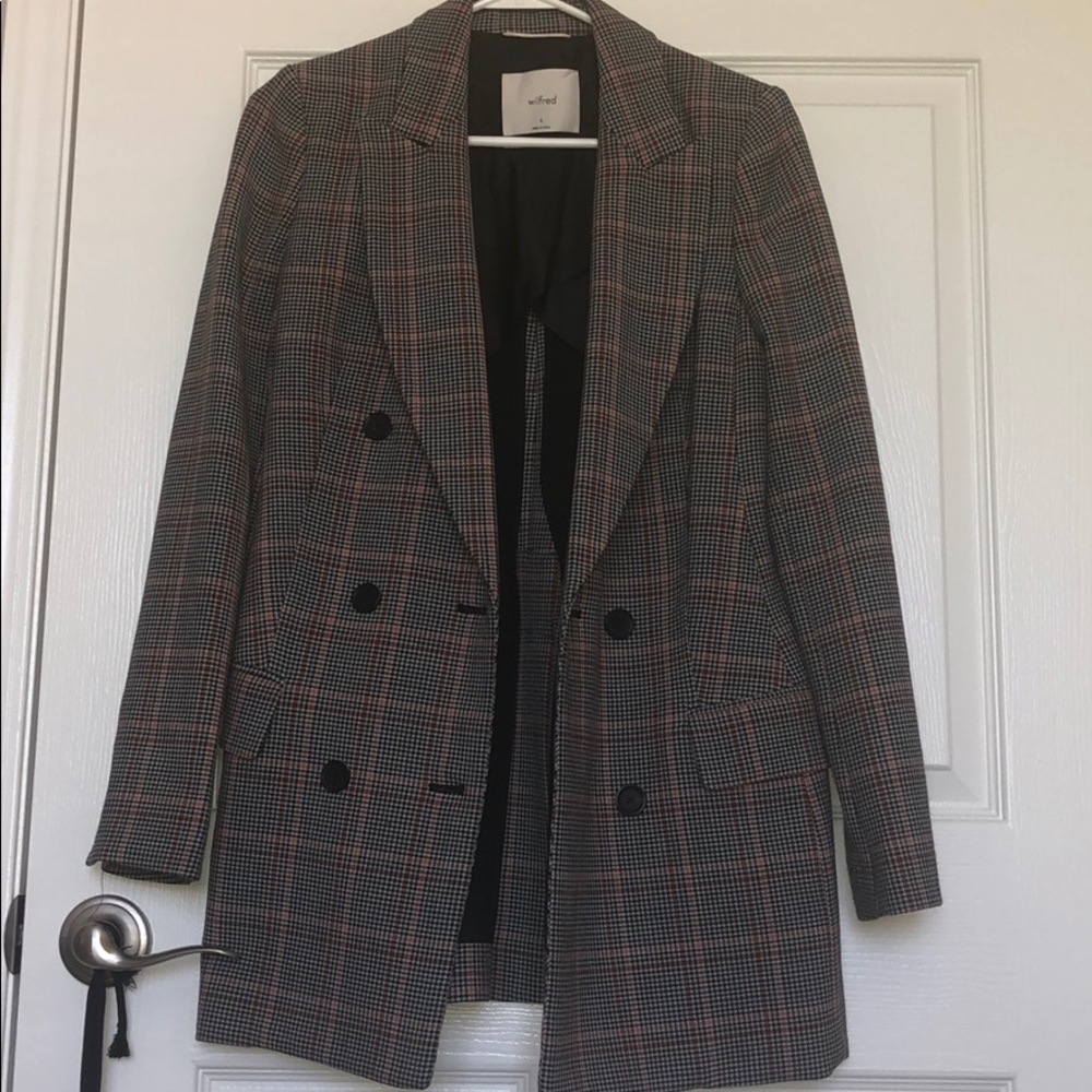 Aritzia Plaid Oversized Blazer